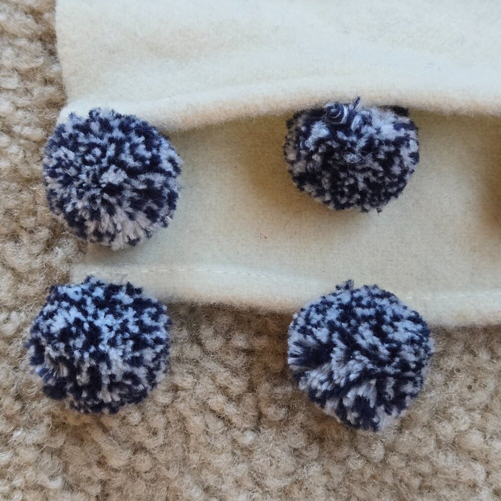 NWOT J. Crew Cream Wool Scarf with Navy Stripes - Picture 3 of 10